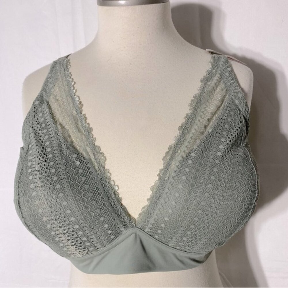 R Line Lina Sage Green Lace Lined Bralette 40DD